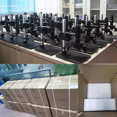 Immagini dell'imballaggio e della spedizione dei prodotti per microscopio dell'azienda kiraoptical Pictures of packaging and shipping of kiraoptical company's microscope products